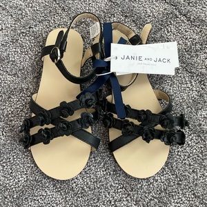 NWT Janie and Jack Black Leather Sandals